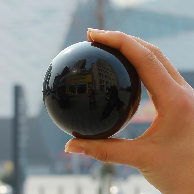 High Quality Natural Crystal Stone Polishing Ball Black Obsidian Sphere For Home Office Decoration