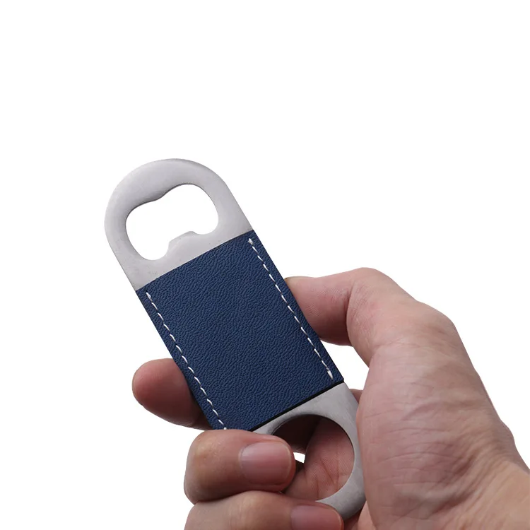 AQM Beer Bottle Opener Laser Engraving Leather Stainless Steel Bottle Openers for Kitchen,Bar or Restaurant