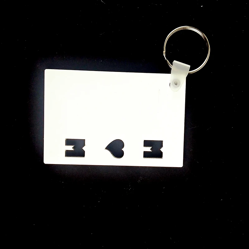 LOVE MOM Daddy Sublimation MDF Keychain Blank Double Sided Key Ring Wood Custom Engrave Holders