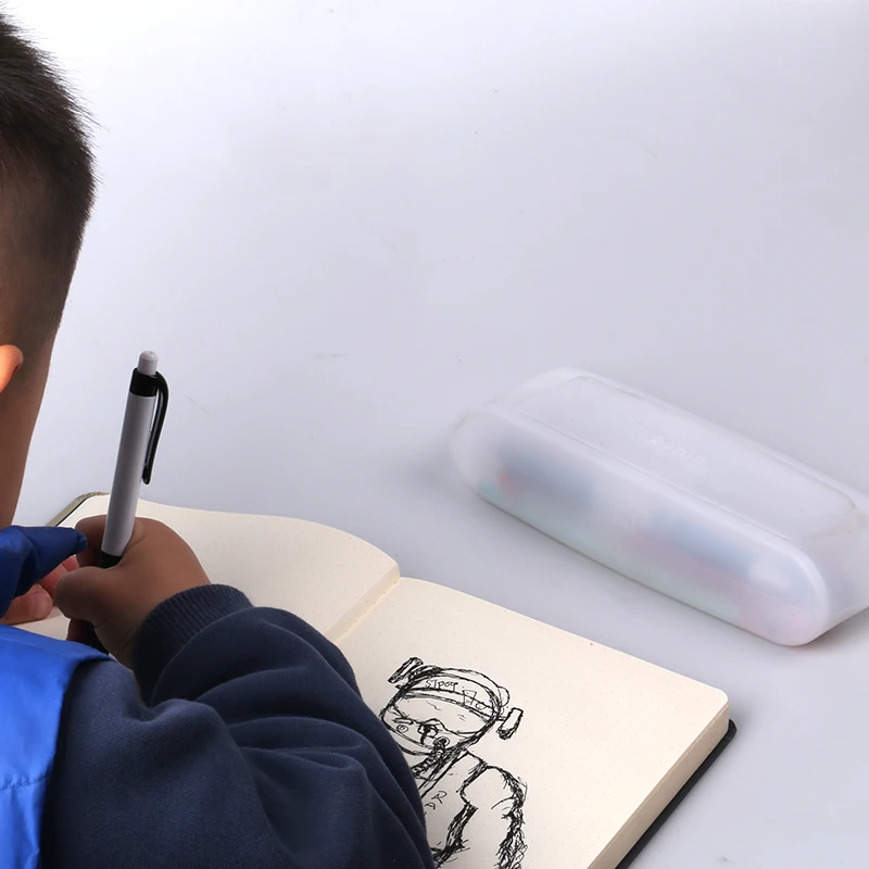 ONEQUAN Waterproof Travel Clear Portable Kids Silicone Pencil Cosmetic Pouch Case Bag