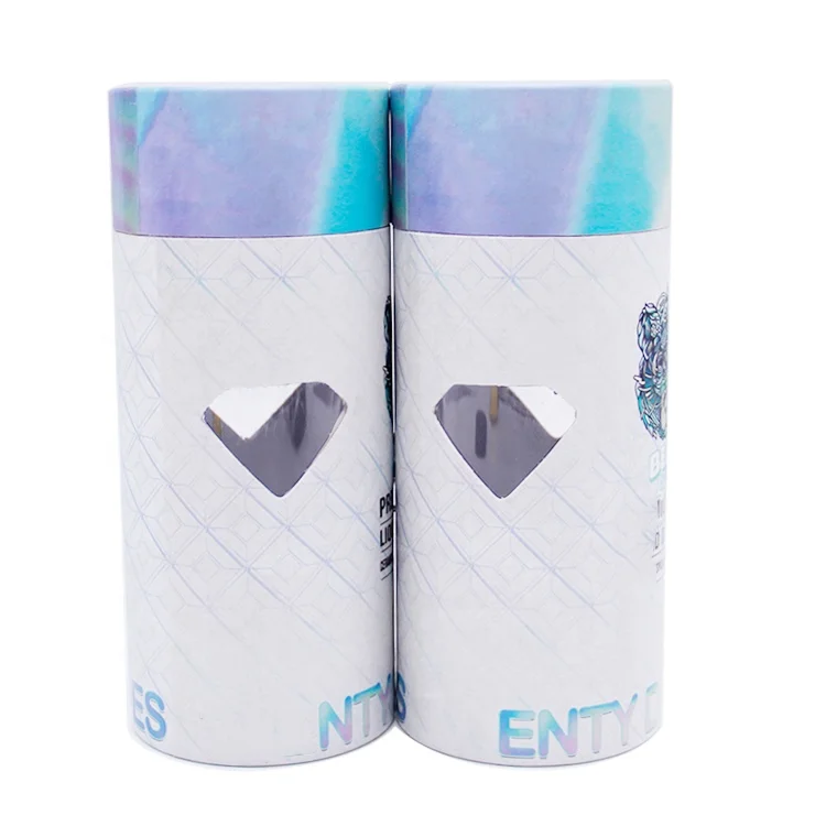 Wholesale custom printed size degradable cardboard round box kraft carton packaging paper tube with transparent window