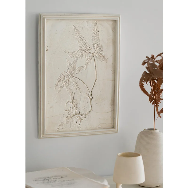 European Retro White Home Decor Antique White Resin Plant Pattern Decorative Carved Home Wall Decor Wall Finishes