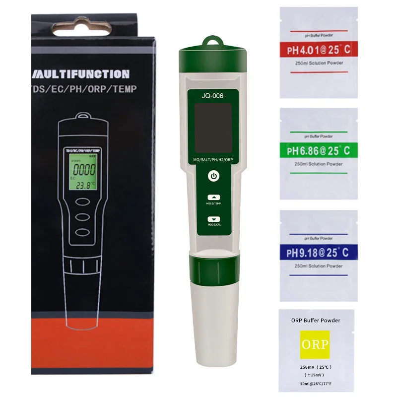 10 in 1 Water Quality Testing Pen PH/TDS/EC/SALT/TEMP/S.G/ORP/H2/Fertility/Resistivity Water Tester PH Meter