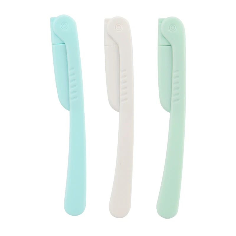 D108 portable and fold-able private label facial hair trimmer safety sharper eyebrow grooming razor