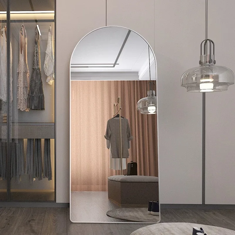 Boutique Fashion House Golden Sliver Framed Standing Dressing Makeup Full Size Floor Body Length Mirror For Clothing Store