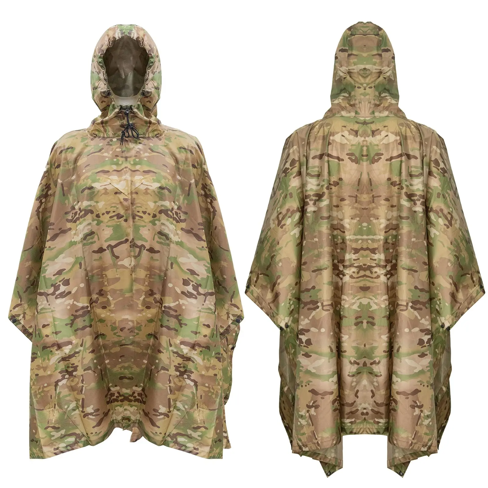 hot selling outdoors foldable Reuse comfort Portable camouflage camping poncho raincoat waterproof raincoat