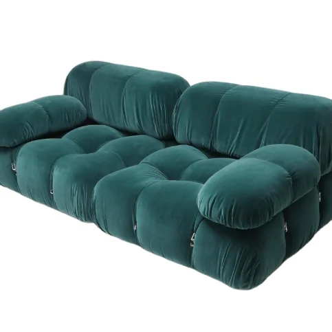 Velvet Fabric L Shape Modern Living Room Bellini Sofa Sectional Sofa Mario Sofa