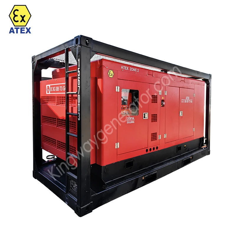 Atex Zone 1 Zone 2 Explosion- Proof 150kva  diesel generator with DNV2.7-1 lifting frame with for oil & gas platforms