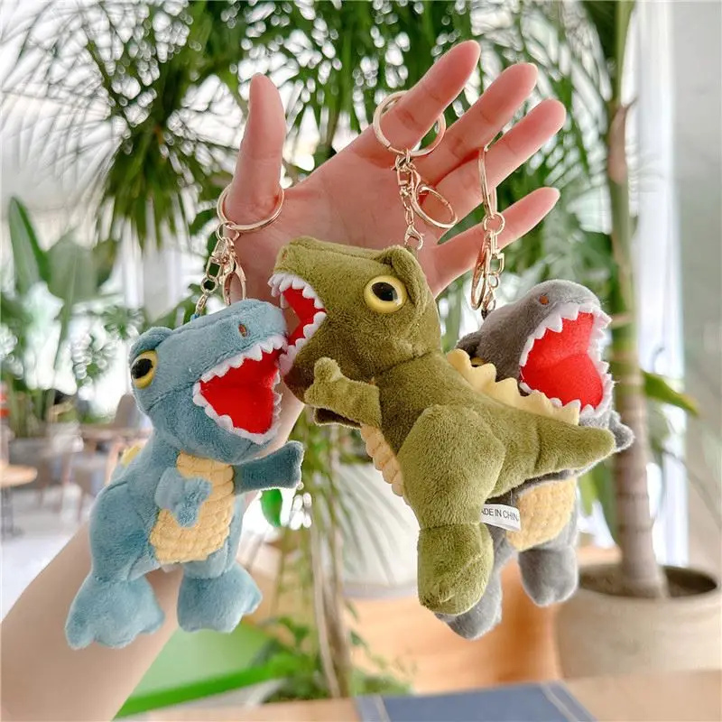 16cm animals dinosaur toy for kids schoolbag pendant cute mini dinosaur plush keychain toy Tyrannosaurus rex stuffed animals toy