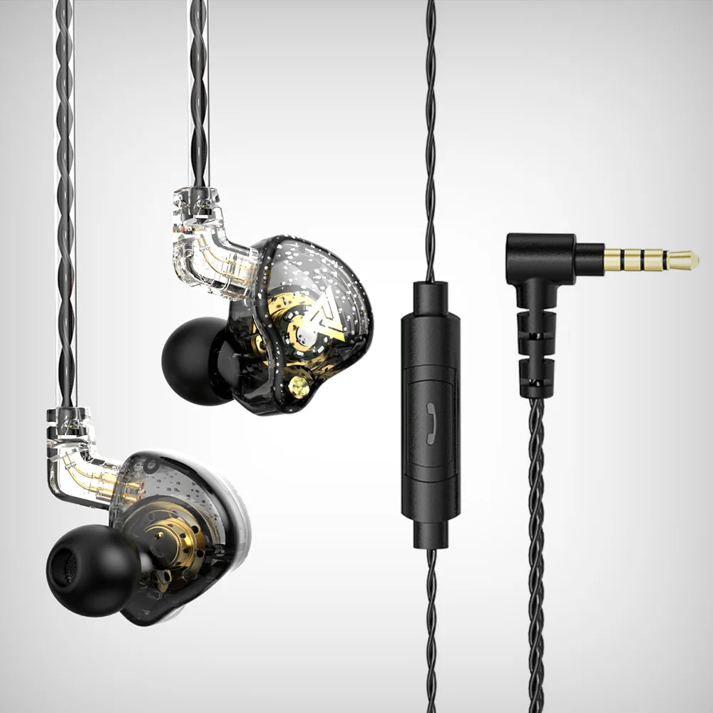 Высококачественная Проводная гарнитура QKZ AK6 Pro с микрофоном 3,5 мм Hi-Fi качественный звук тяжелые басы Внутриканальные наушники