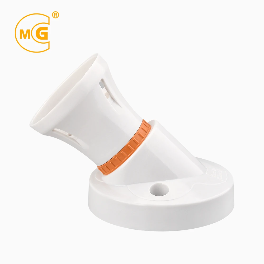 white bakelite angled lampholder Edison bayonet lamp holder