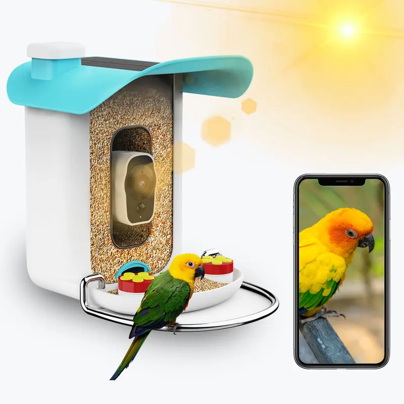 New High quality Solar powered Waterproof IP65 Video Smart Ai Bird Buddy Feeder Camera