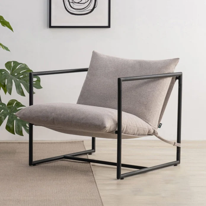 Современное кресло Wingback, мягкое ленивое кресло с металлическим каркасом, кресло для гостиной, спальни, акцентное кресло