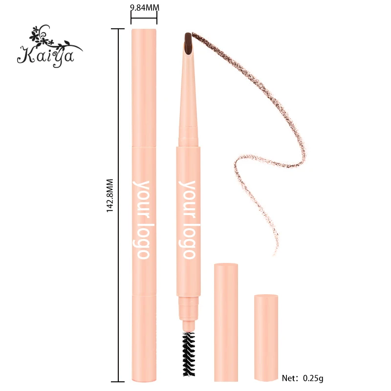 High Quality Eye Makeup Vegan Brow Pen Waterproof Lapiz de cejas Crayon a sourcils Retractable Slanted Flat Nib Eyebrow Pencil