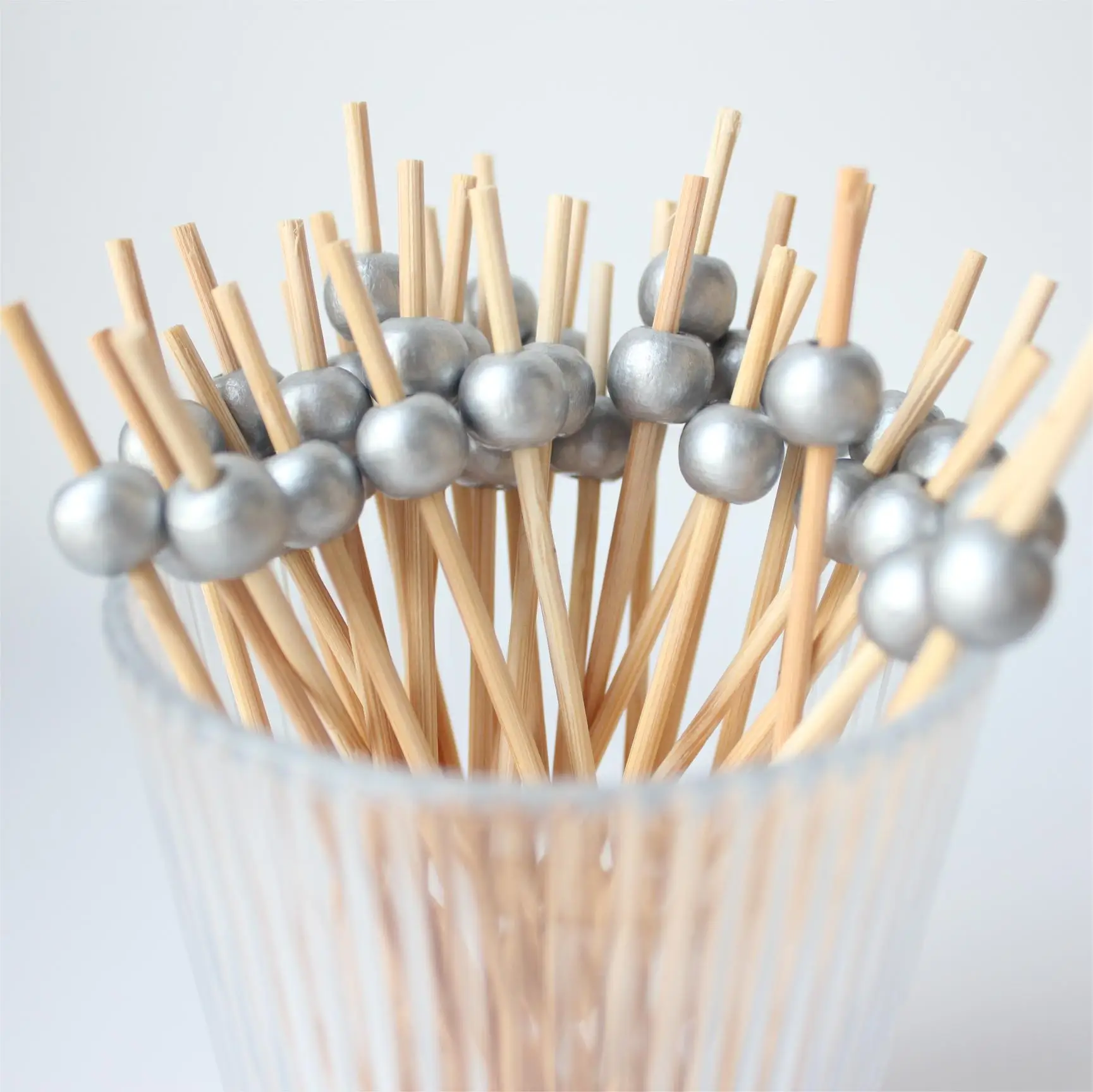 Factory Direct Sales New Christmas Series Fruit Picks Cocktail Stirrer Customizable Bamboo and Wood Skewers