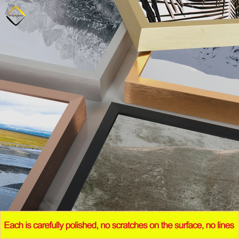 Wholesale Custom Size House Barber Shop Bathroom Decor Metal Aluminum Photo Picture Frame Poster Aluminium Mirror Frame