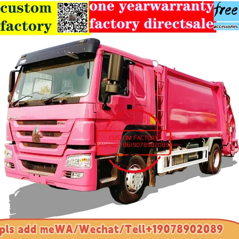 4x2  Diesel China Low price  howo 10000 Liters 10 cubic 10 ton 10m3 mini Compactor Garbage Truck for sale