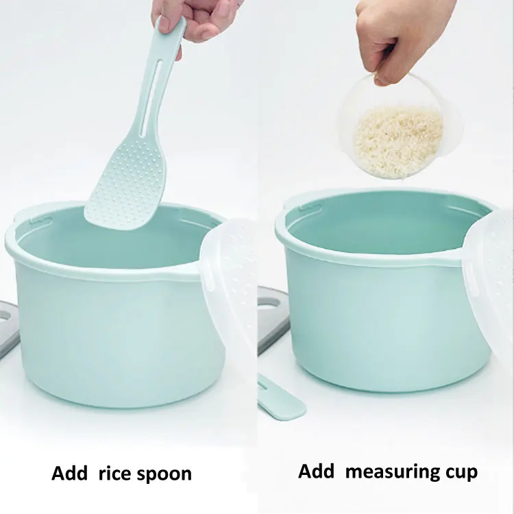 New Multifunctional Plastic Microwave Rice Cooker and Bento Lunch Box Insulated Food Steamer Pot