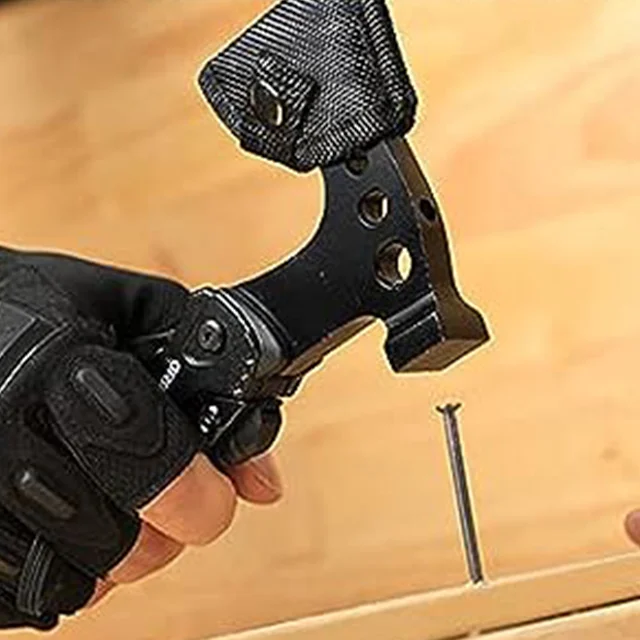 Outdoor camping multi-purpose axe convenient folding flint combination emergency survival multi-purpose axe hammer