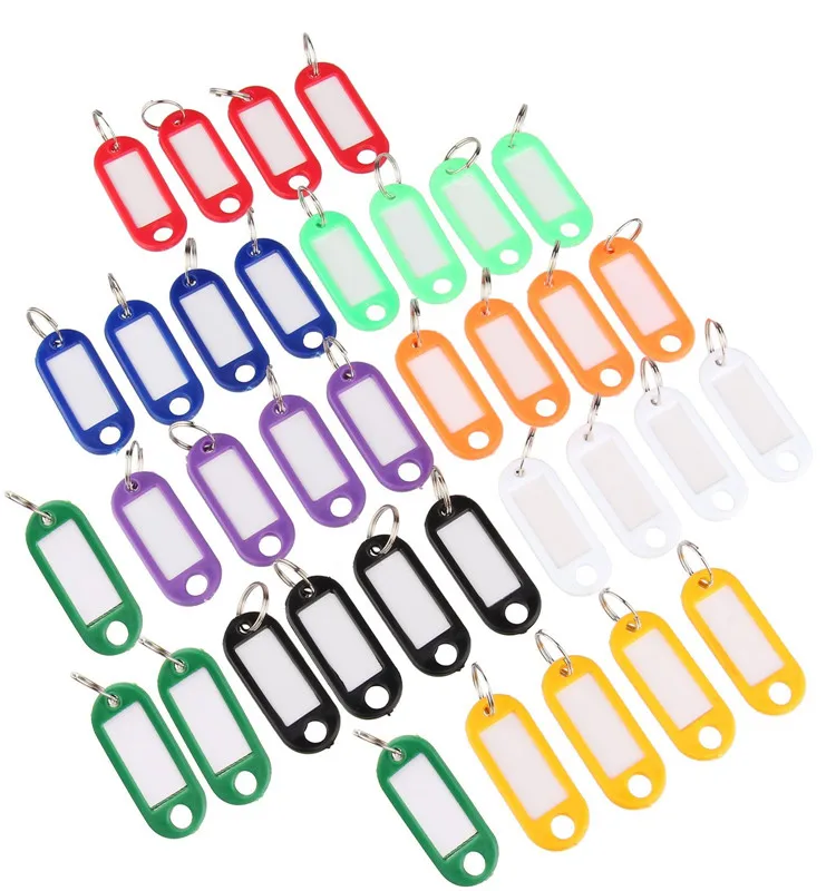 Wholesale Plastic Key Tags / ID Labels / Item Identifier With Split Ring For Key Chain