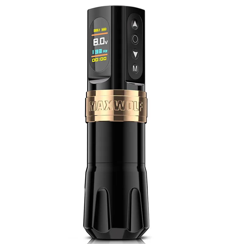 New Arrival Maxwolf Portable Electric Flux Adjustable Stroke Eyebrow Tattoo Gun Pen Temporary Rotary Wireless Kit Tattoo Machine