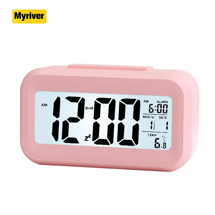 Myriver High Quality Factory Wholesale Large Lcd Display Temperature Version Digital Alarm Clock Desk Clock