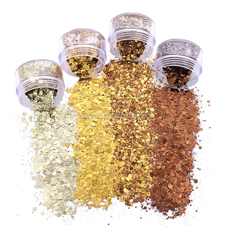 Wholesale Mixed Gold Glitter Chunky Eco friendly Holographic Make up Eyeshadow Face ChunkyGlitter for Decoration (60795666757)