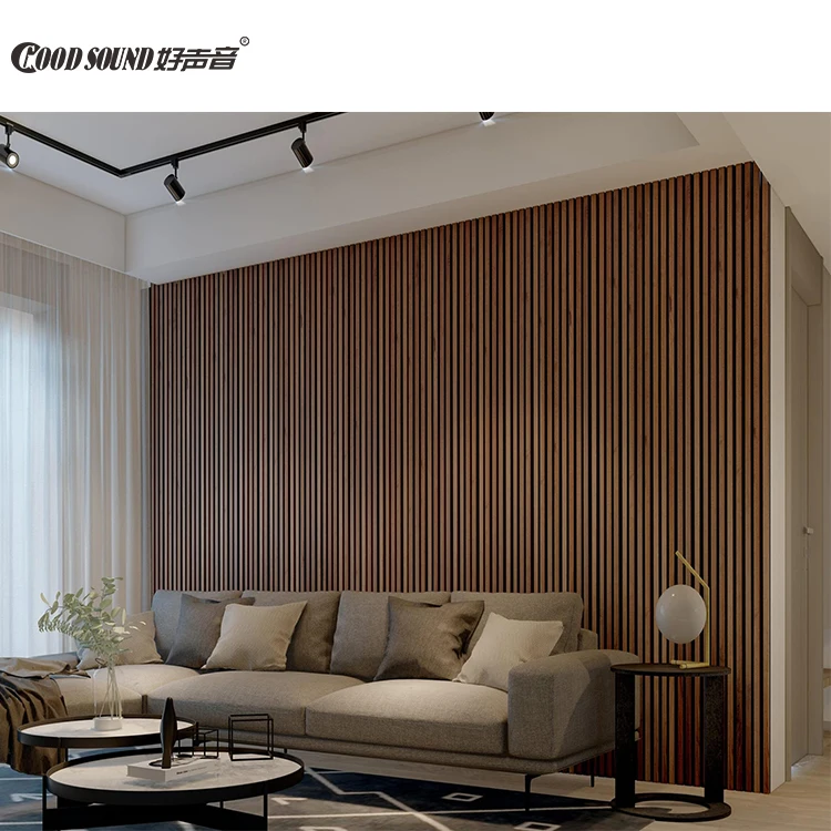 GoodSound Walnut Akupanel  Sound Isolation Decorative Wood Mdf Wall Salt Acoustic Panels for wall and ceiling