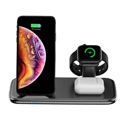 2021 Technologies Multifunctional 4-In-1 15W Qi Fast Stand Dock Station Wireless Charger 4 In 1