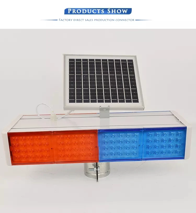Solar warning strobe light traffic safety road block road construction light double-sided LED signal strobe light
