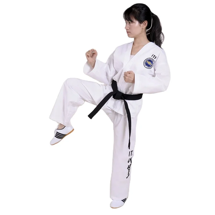 Custom high quality breathable child adult dobok martial art itf uniforms taekwondo master uniform itf