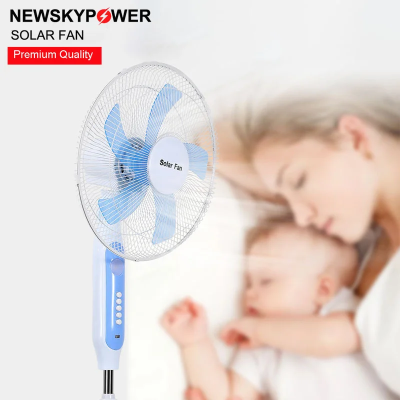 Best Price portable 16 inch 12v dc solar fan easy power solar rechargeable standing fan pureview solar fan with LED night light