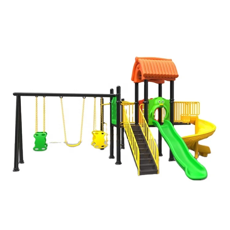 Best Selling Metal and Plastic Outdoor Playground Kids Slide and Swing Set