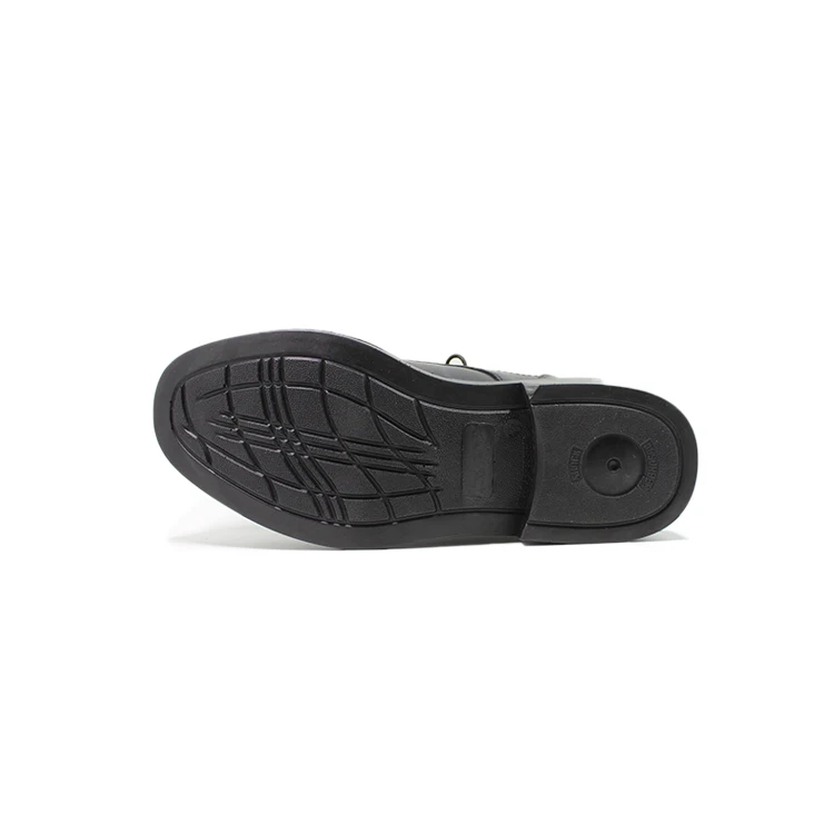 Black trendy leather oxfords shoes for men wear resistant shock absorption shoes