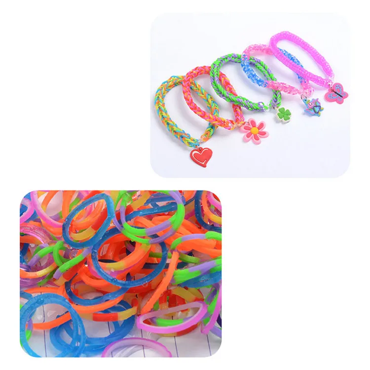 Creative Kids Gift Hot DIY Rubber Bands Bracelet Kit Colorful Diy Jewelry Making Elastic Rubber Bands Kit