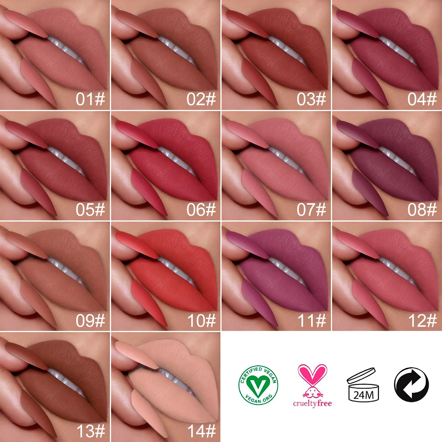 Wholesale Velvet Lipsticks 24 Hours Luxury Vegan Custom Logo High Pigment Long Lasting Nude Pink Lipstick Diamond Golden Tube