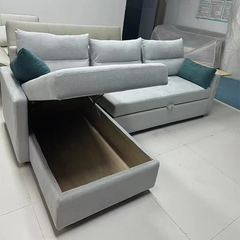 Modern Multifunctional L shape sofa turns to bed Living Room Furniture Folding Portable 3 in 1 Sofa Bed With Storage For Sale