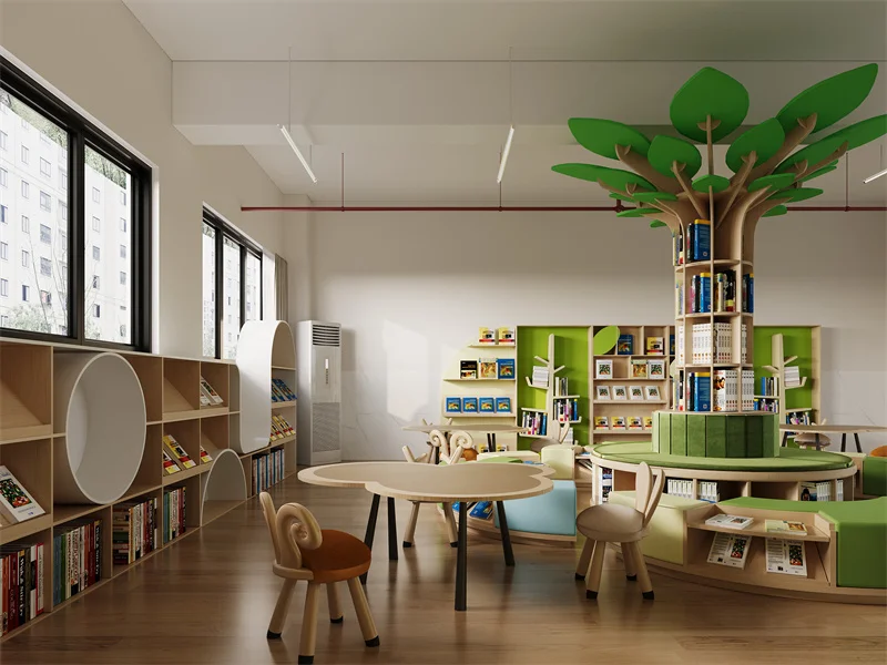 Chiquitos  Library Furniture Bookshelves Bookshop  Wooden kids Cabinet Rack Shelving kindergarten preschool hospital project