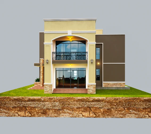 Architecture Design with prefabricated and sponge city method for commmericical building by elevation or profile drawing