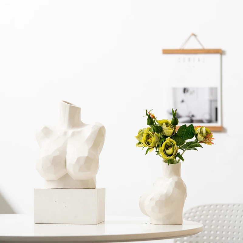 2023 Wholesale creative design Human Body Art vases nordic decor ceramic vase
