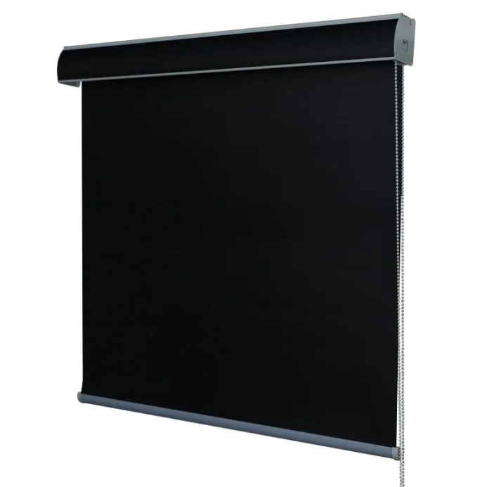 Blackout Window curtain roller blinds,  Manual Black roller shade