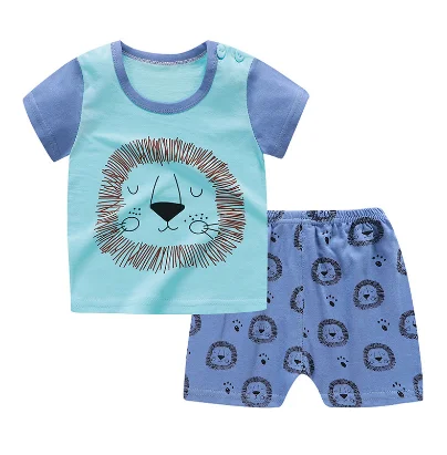 
Clothing Baby Boy Clothes Cotton Baby Sets Leisure Sports Boy T-shirt + Shorts Sets 