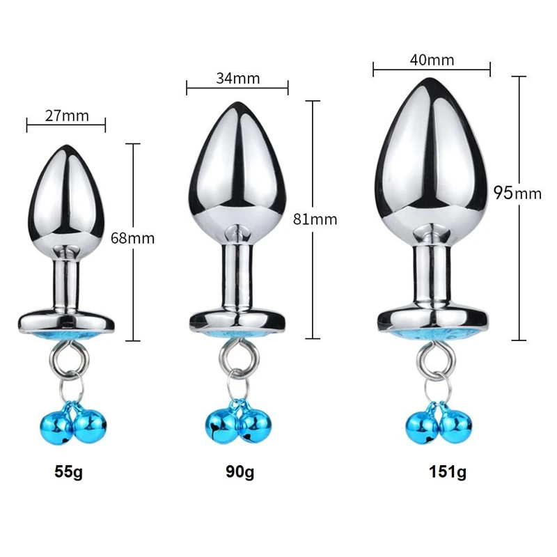 Hot Selling Metal Anal Plug Crystal Decoration Anal Toys Small Bell Stainless Steel Anal Plug