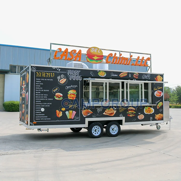 CAMP outdoor street food trailers fully equipped tacos coffee food truck food caravan with bathroom