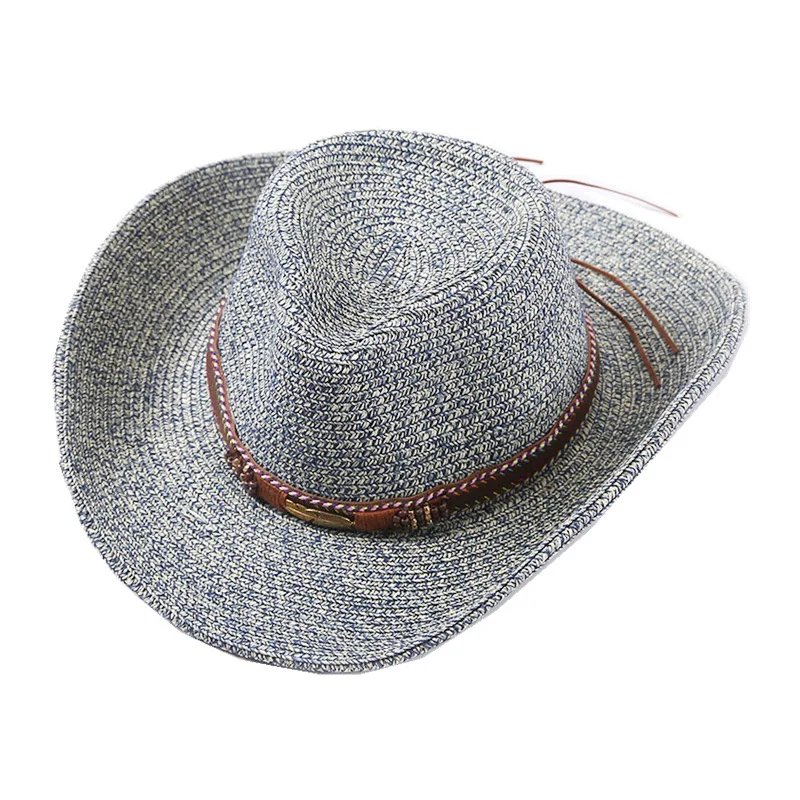 Соломенная шляпа для улицы, дышащий солнцезащитный козырек, складная мужская летняя Панама от солнца, корейский дорожный тренд, бумажная соломенная ковбойская шляпа