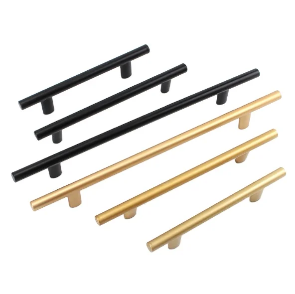 Hot sale china made 96mm 128mm Golden black stainless steel Hollow t bar handle for cabinet door kitchen door pull handles