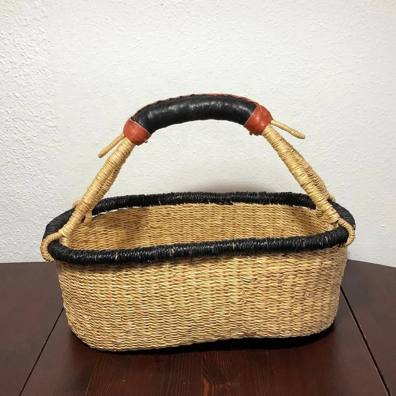 Высококачественная бамбуковая корзина для хранения гиацинта из ротанга Vietrustic круглая декоративная белья Органайзер