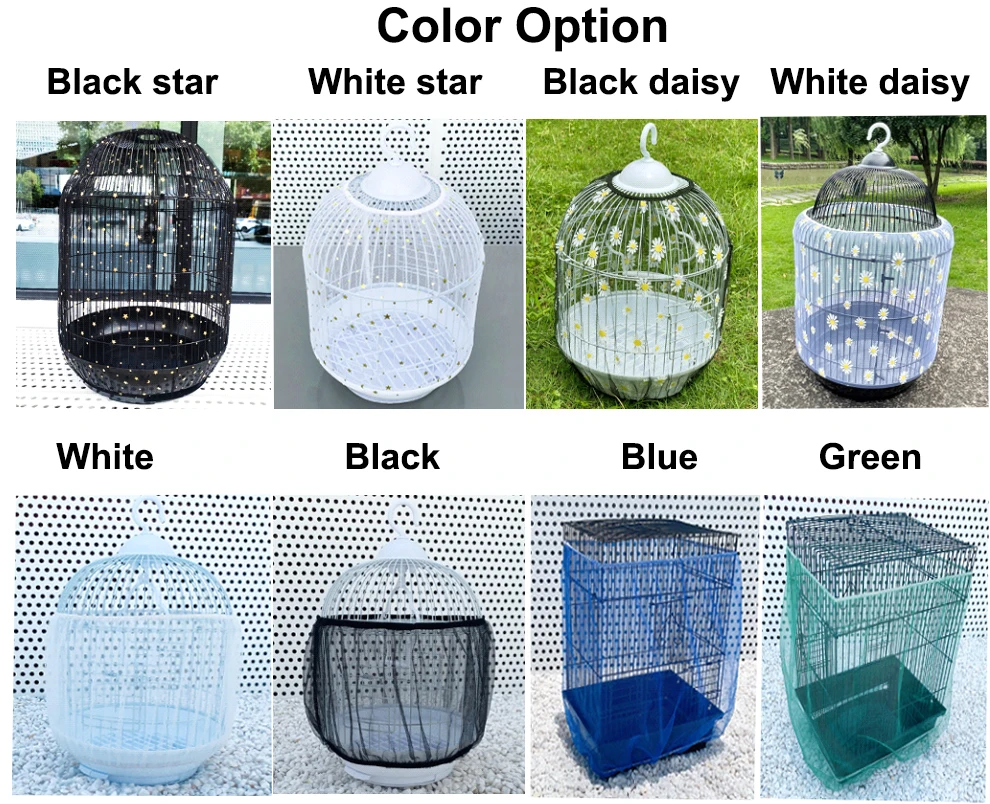 Bird Supplies 5 Sizes Adjustable Large Stretchy Skirt Indoor Bird Cage Net for Round Square Cages