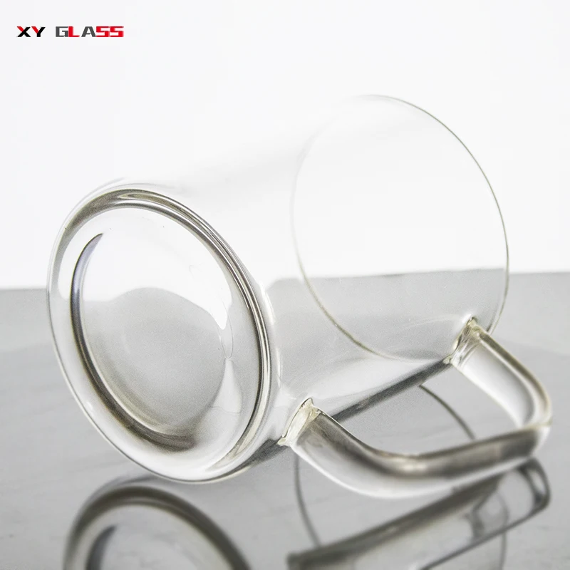 promotional high borosilicate heat resistant thick bottom handmade glass tea  mug