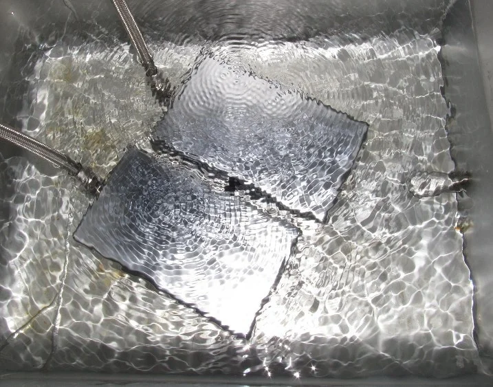 Immersible Transducers Are Used For Sonication In Large Existing Stainless Steel Tanks